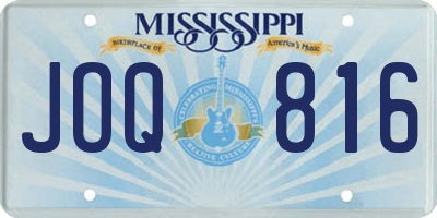 MS license plate JOQ816