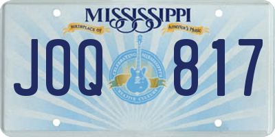 MS license plate JOQ817