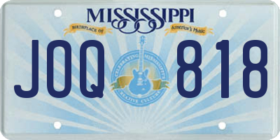 MS license plate JOQ818