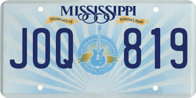 MS license plate JOQ819