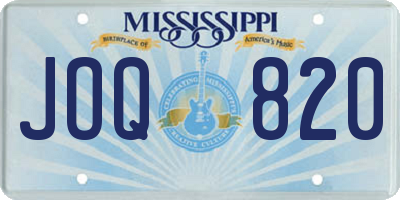 MS license plate JOQ820