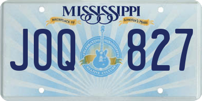MS license plate JOQ827