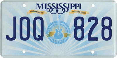 MS license plate JOQ828
