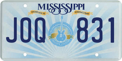 MS license plate JOQ831