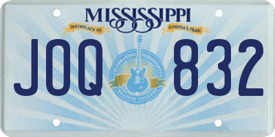 MS license plate JOQ832