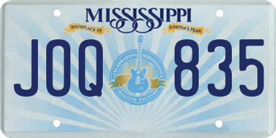 MS license plate JOQ835