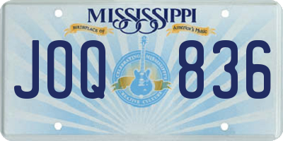 MS license plate JOQ836