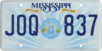 MS license plate JOQ837