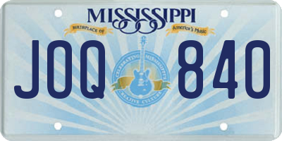 MS license plate JOQ840