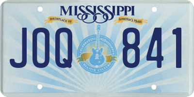 MS license plate JOQ841