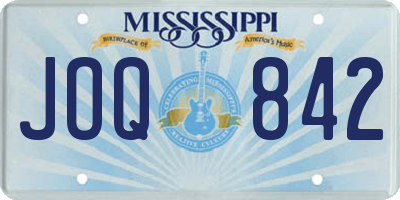 MS license plate JOQ842