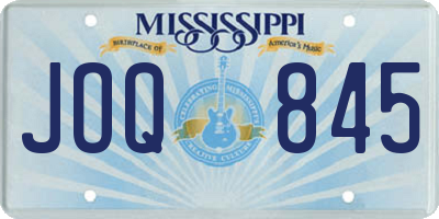 MS license plate JOQ845