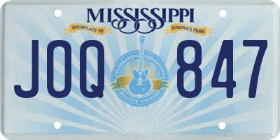 MS license plate JOQ847