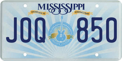 MS license plate JOQ850
