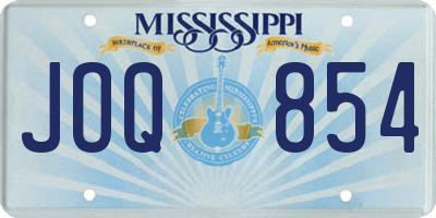 MS license plate JOQ854