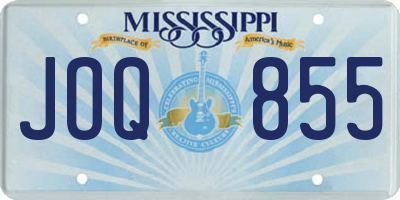 MS license plate JOQ855