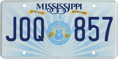MS license plate JOQ857