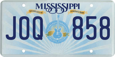 MS license plate JOQ858