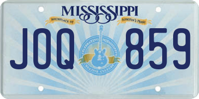 MS license plate JOQ859