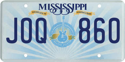 MS license plate JOQ860