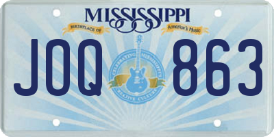 MS license plate JOQ863