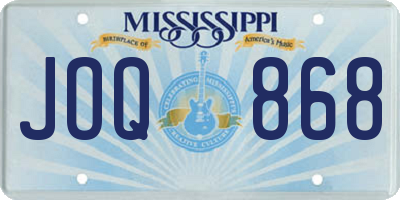 MS license plate JOQ868