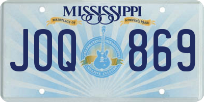 MS license plate JOQ869
