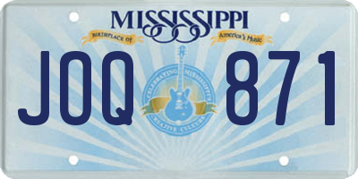 MS license plate JOQ871