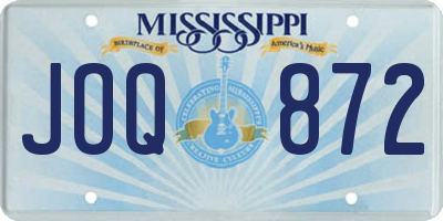 MS license plate JOQ872