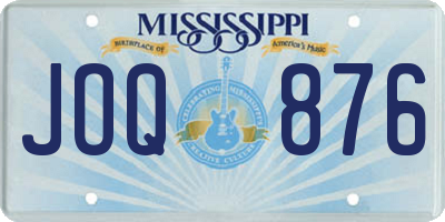 MS license plate JOQ876