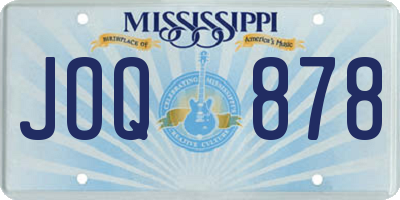 MS license plate JOQ878