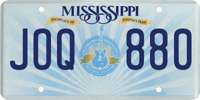 MS license plate JOQ880