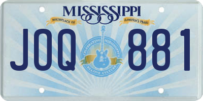 MS license plate JOQ881