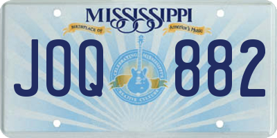 MS license plate JOQ882