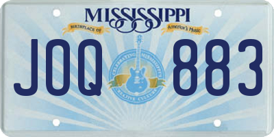 MS license plate JOQ883