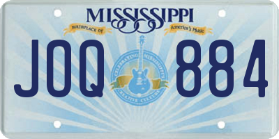 MS license plate JOQ884