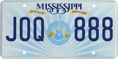 MS license plate JOQ888