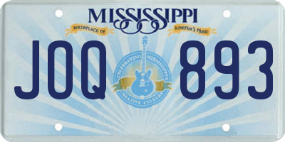 MS license plate JOQ893