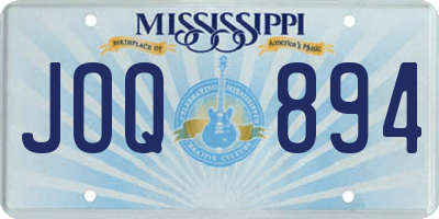 MS license plate JOQ894