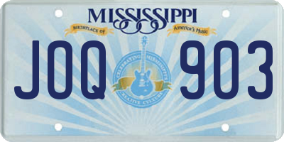 MS license plate JOQ903