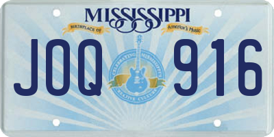 MS license plate JOQ916