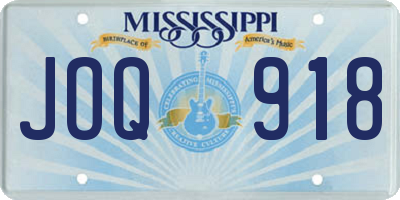 MS license plate JOQ918