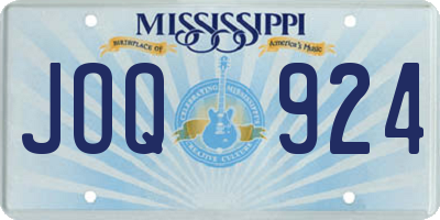 MS license plate JOQ924