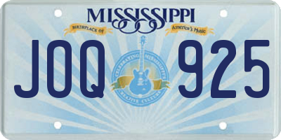 MS license plate JOQ925