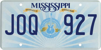 MS license plate JOQ927