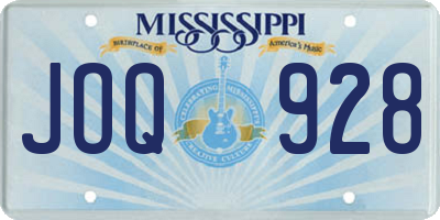 MS license plate JOQ928