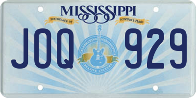 MS license plate JOQ929