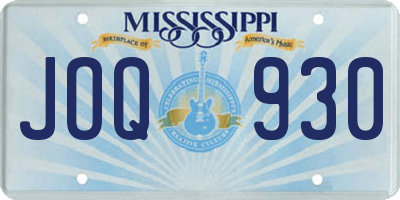 MS license plate JOQ930