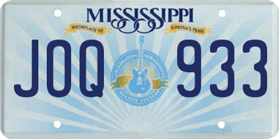 MS license plate JOQ933