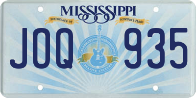 MS license plate JOQ935